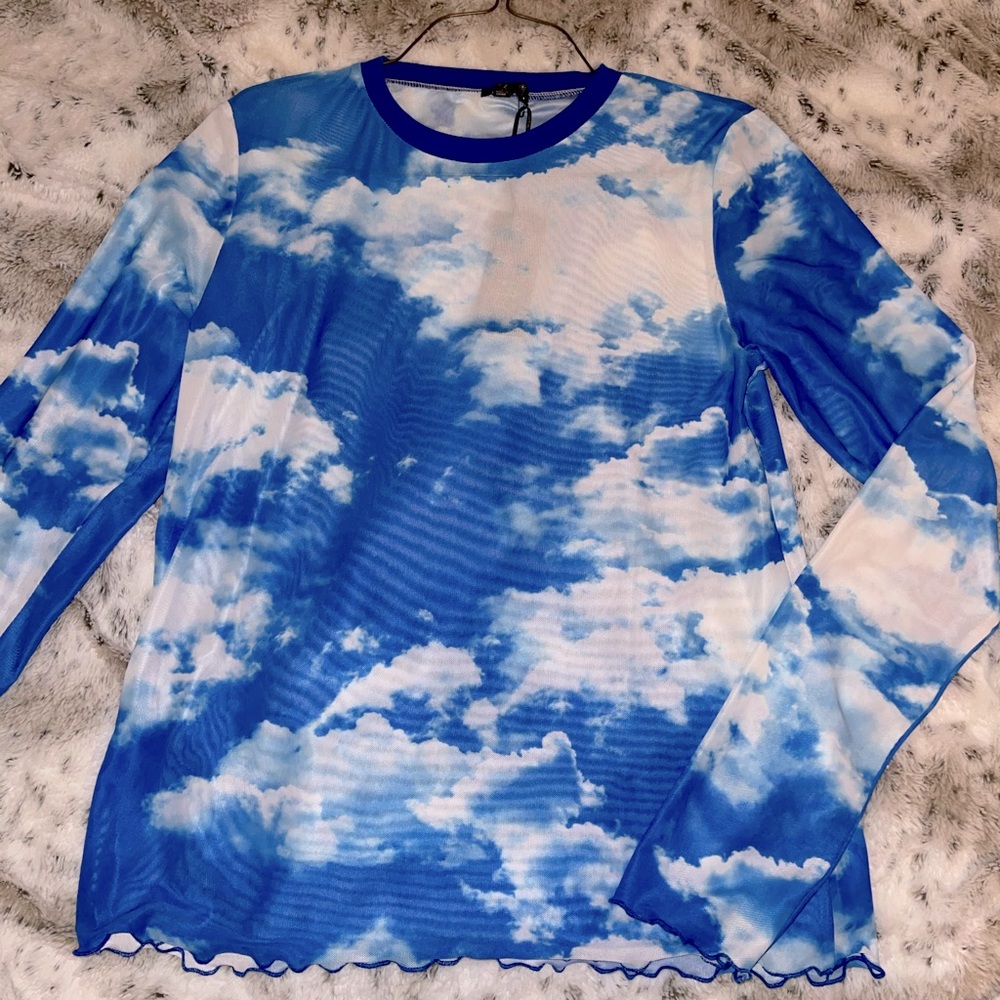 Mesh cloud print top